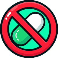 BOYCOTT logo — a prohibition sign over a pill